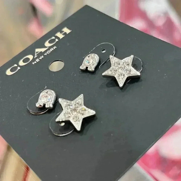 Coach SIGNATURE AND PAVE STAR STUD EARRINGS SET (COACH C7778) - Picture 3 of 7